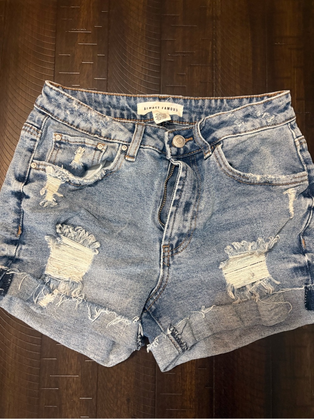 Almost Famous Light Blue Ripped Denim Shorts